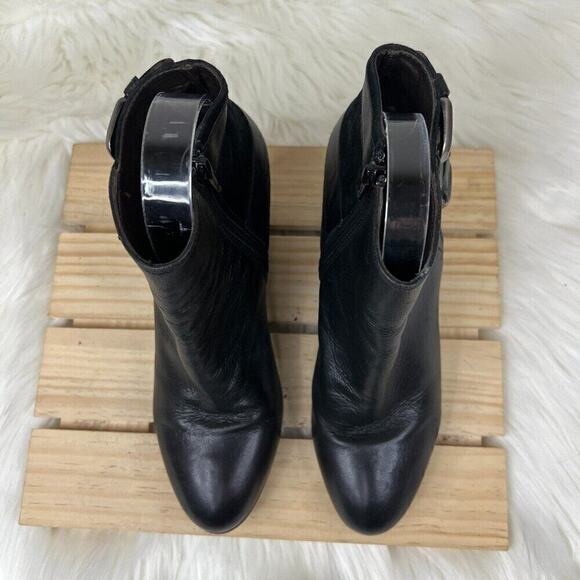 Attilio Giusti Leombruni AGL Double Buckle Wedge Heel Bootie Size 37.5 (7.5 US) - Picture 5 of 12